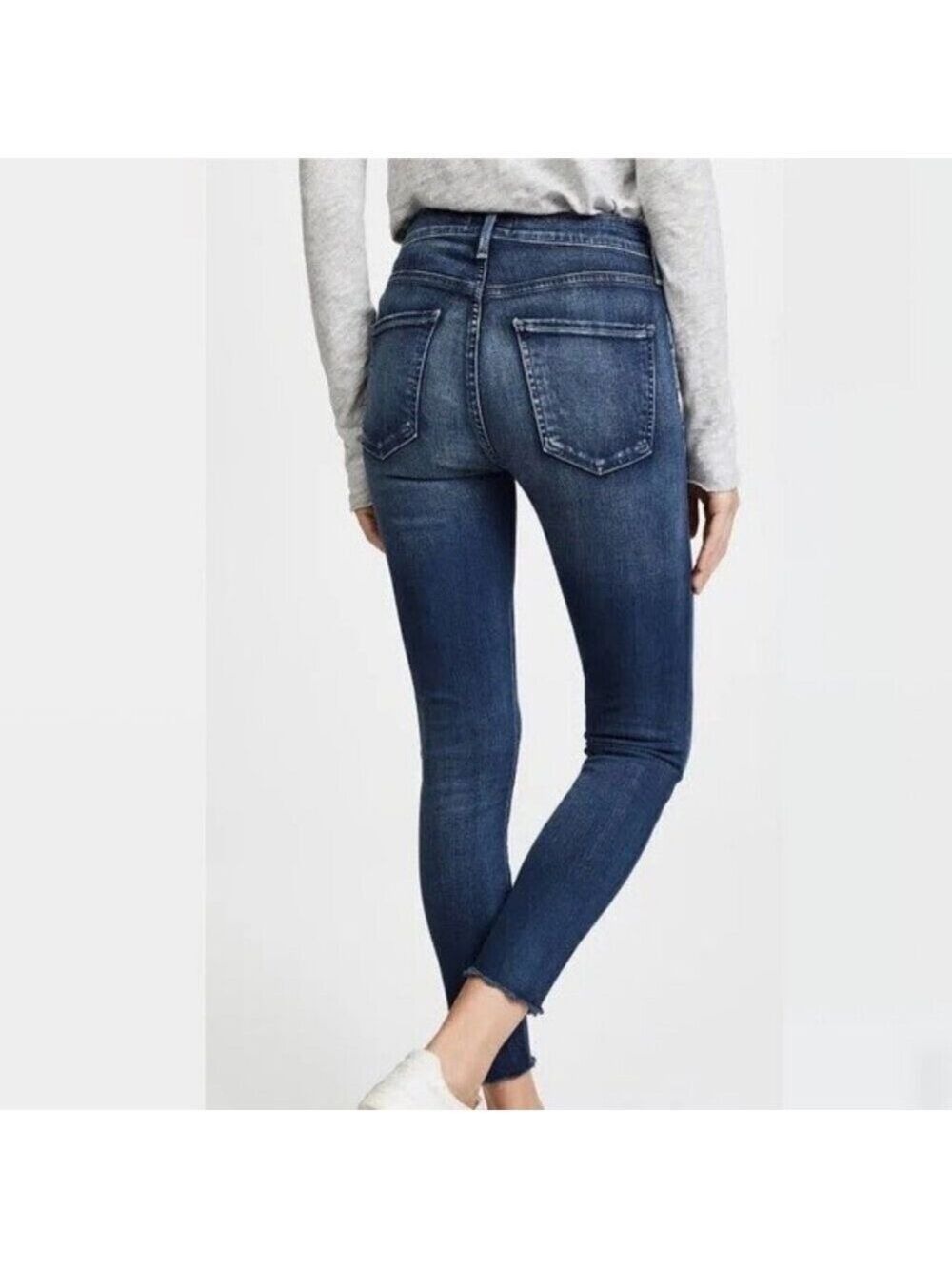 Agolde Sophie Jeans Dark Blue Wash High Rise Ankle Length Denim 27